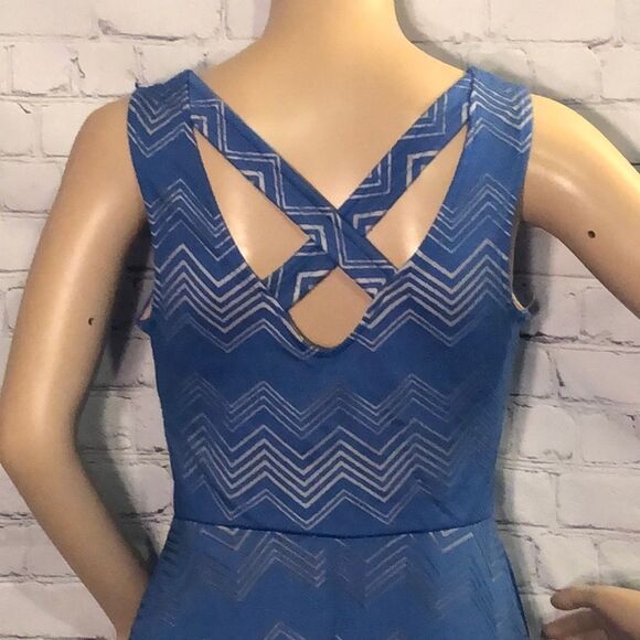 Candie’s Fit & Flare Two Layer A-line Blue Dress Medium M - Picture 7 of 10